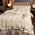 Washed silk bed sheet bedding set factory